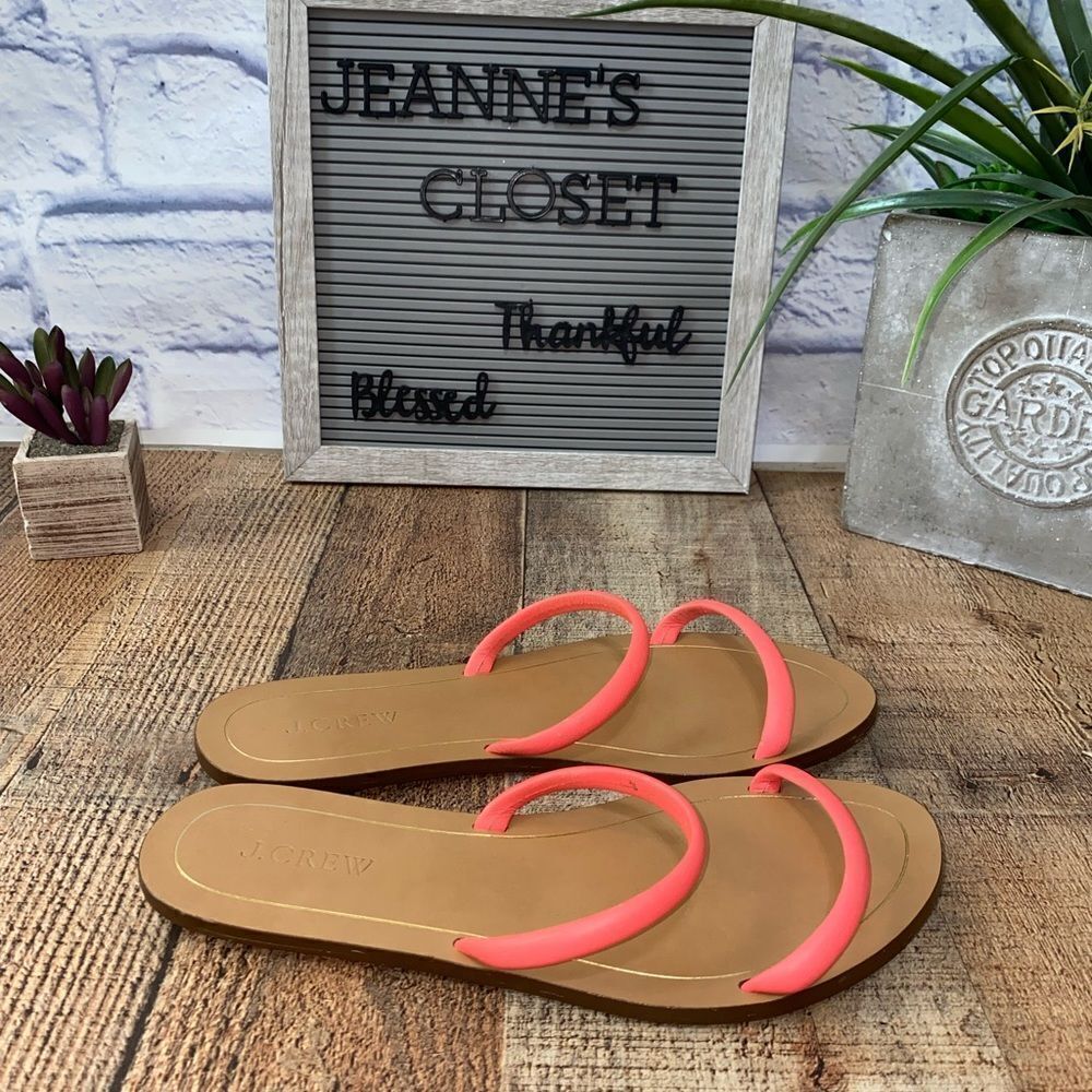 J.Crew Isla Coral Leather Sandals/Flats